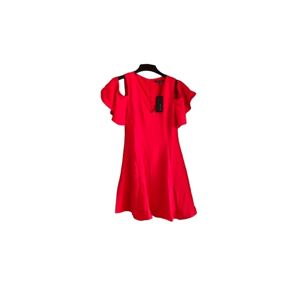 19 Cooper Fit & Flare Cold Shoulder‎ Mini Dress NWT Coral Medium Party Vacation